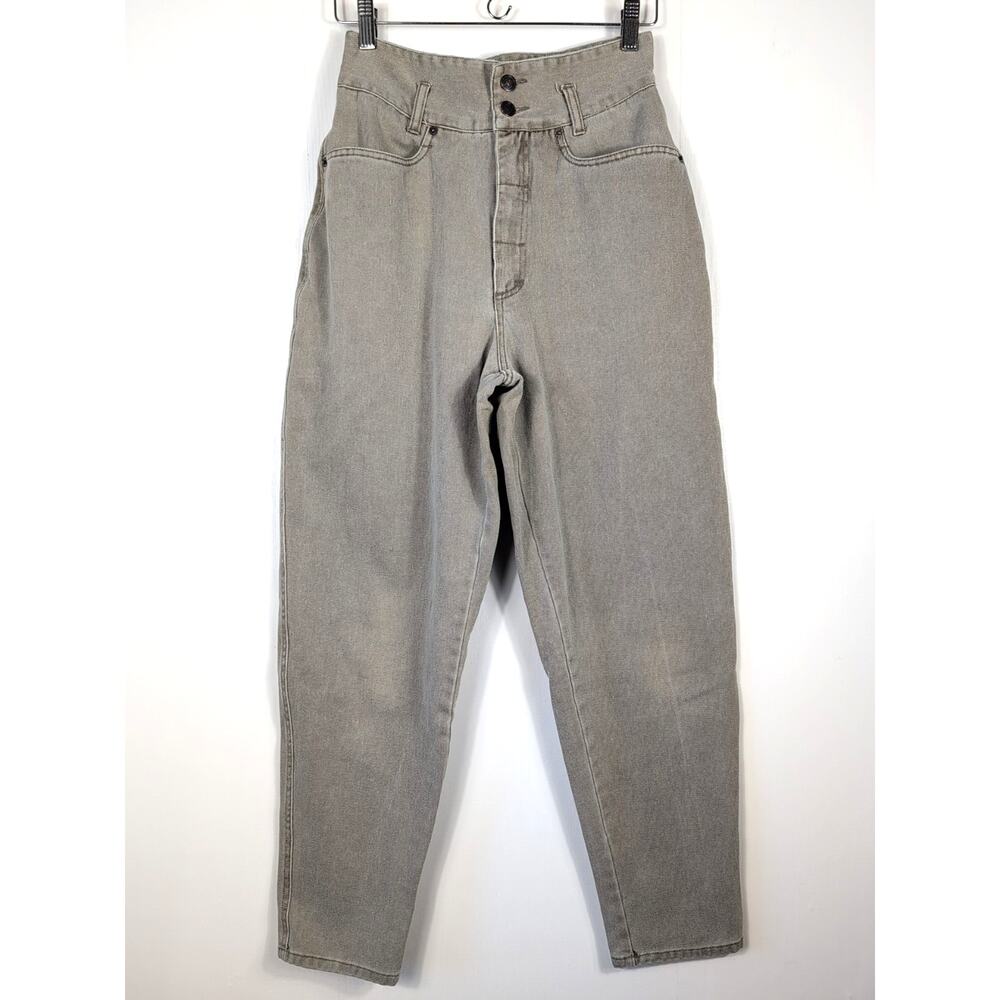 Sostanza Vintage 90s Mom Jeans Women’s 9/10 Gray High Rise Tapered Denim Pants